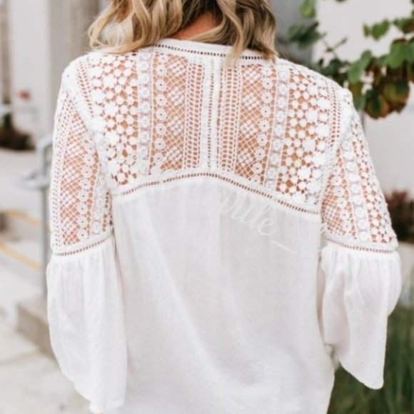 Beautiful Lace Yoke Blouse - Picture 2 of 3